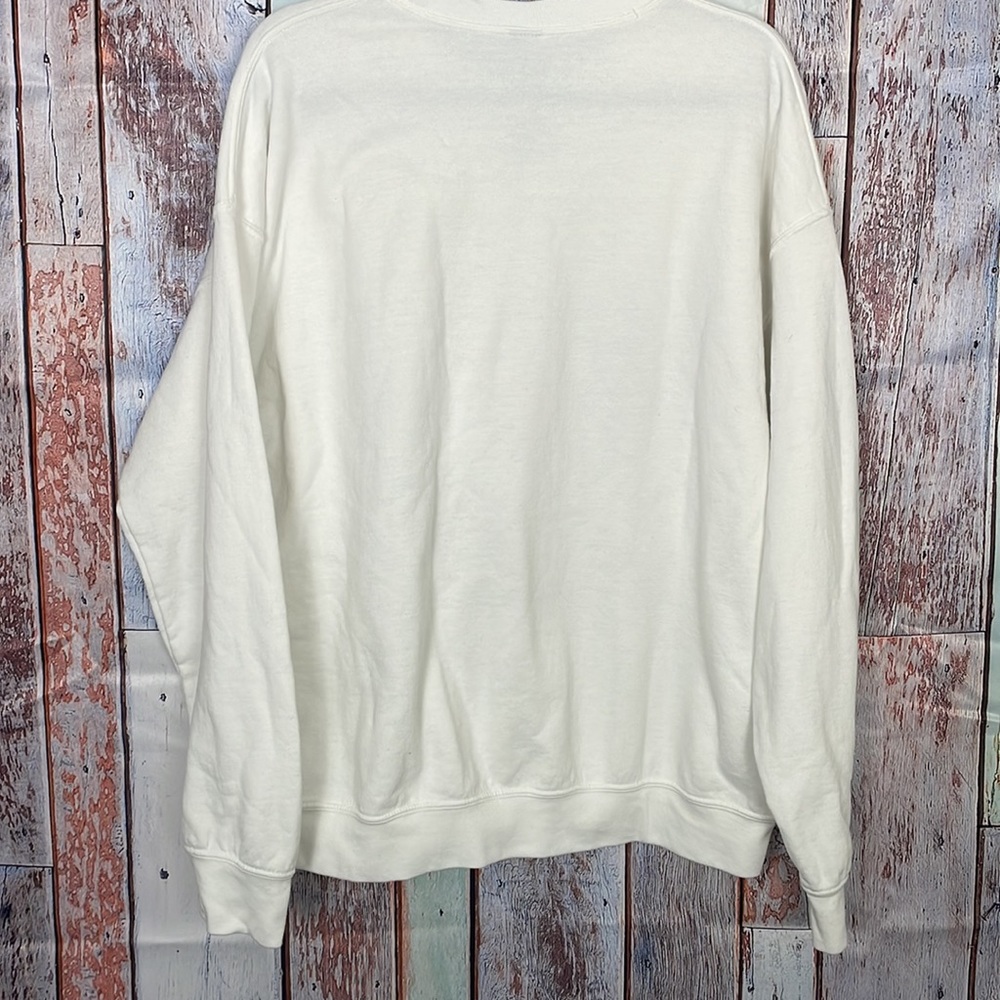 NLF White Graphic Sweatshirt Sweater with Red Black and White Design Oversized M - Picture 3 of 5